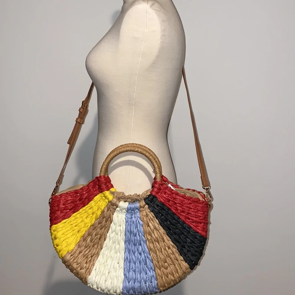 BP by Nordstrom woven straw handbag multi … - Picture 5 of 7